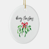 Frohe Weihnachts Mistletoe Festive Kiss Me Spaß Keramik Ornament (Rechts)