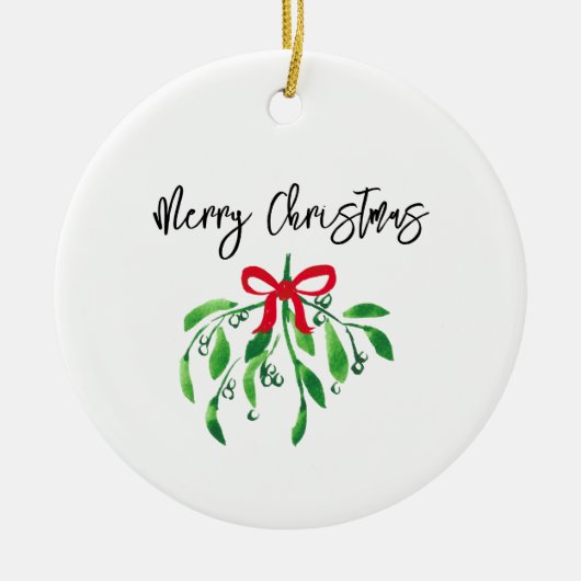 Frohe Weihnachts Mistletoe Festive Kiss Me Spaß Keramik Ornament (Vorne)