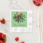 Frohe Weihnachts-Mistletoe Papier geprägt Napkins Serviette (Beispiel)