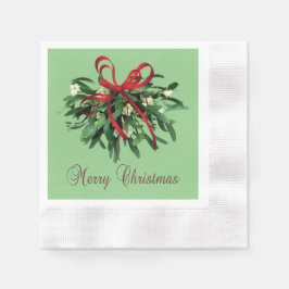 Frohe Weihnachts-Mistletoe Papier geprägt Napkins Serviette
