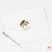 Frohe Weihnachts-Mistletoe Round Stickers (Umschlag)