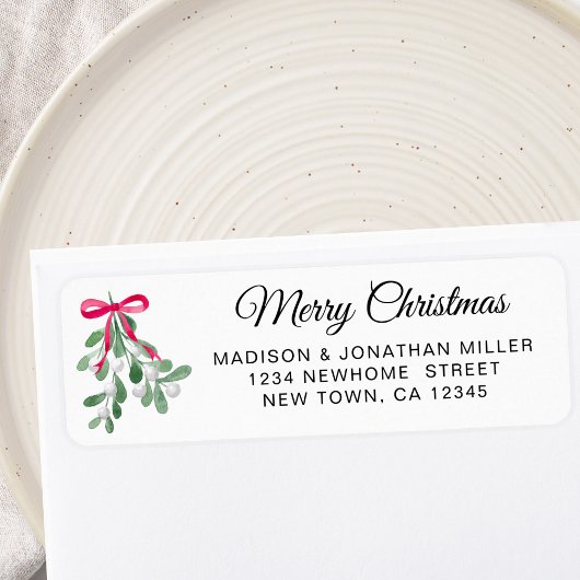 Frohe Weihnachts-Mistletoe-Rücksendeadresse