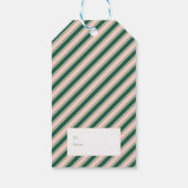 Frohe Weihnachts Mistletoe Streifen Rose Dunkelgrü Geschenkanhänger (Rückseite)