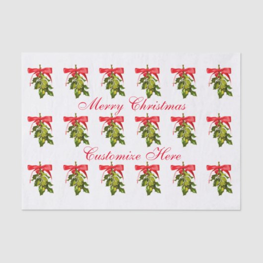 Frohe Weihnachts-Mistletoe-Tissue Seidenpapier (Vorderseite)