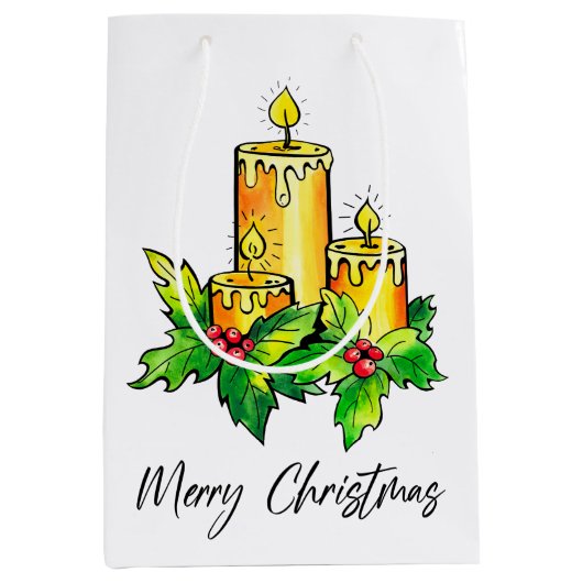 Frohe Weihnachts-Mittlere Geschenktasche Mittlere Geschenktüte (Vorderseite)