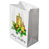 Frohe Weihnachts-Mittlere Geschenktasche Mittlere Geschenktüte (Rückseite Schrägansicht)