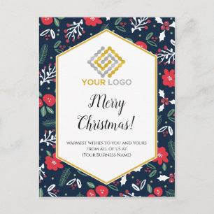 Frohe Weihnachts-Mod-Blume Logo-Postkarte Postkarte