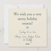 Frohe Weihnachts Mod Village Green Feiertagskarte (Rückseite)