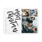 Frohe Weihnachts-moderne Foto Collage Magnet (Horizontal)