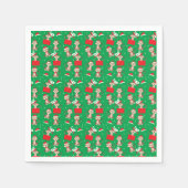 Frohe Weihnachts Monkey Pattern Elf Santa Red Serviette (Vorderseite)