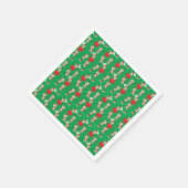 Frohe Weihnachts Monkey Pattern Elf Santa Red Serviette (Ecke)