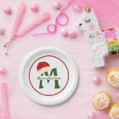 Frohe Weihnachts-Monogramm 7" Rundpapier-Platte Pappteller (Party)
