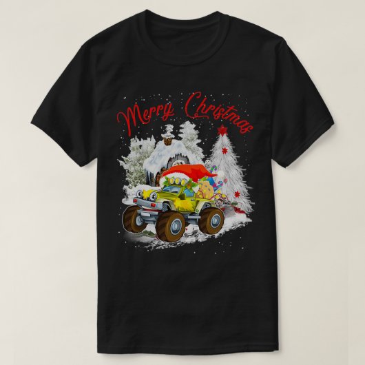 Frohe Weihnachts-Monster-LKW mit T-Shirt (Design vorne)