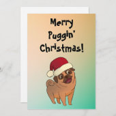 Frohe Weihnachts-Mops-Feiertag Grußkarte Feiertagskarte (Vorne/Hinten)