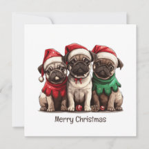 Frohe Weihnachts-Mops-Hunde