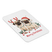 Frohe Weihnachts-Mops-Hunde Magnet (Rechte Seite)