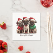 Frohe Weihnachts-Mops-Hunde Serviette (Beispiel)