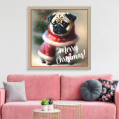 Frohe Weihnachts-Mops Leinwanddruck (Insitu (Wohnzimmer))