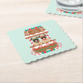 Frohe Weihnachts-Mops Weihnachtsständer Hunde Untersetzer (angewinkelt)