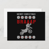 Frohe Weihnachts Motorrad Motocross Ugly Christma Postkarte (Vorne/Hinten)