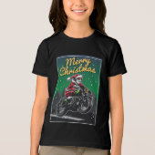Frohe Weihnachts-Motorrad Santa | Urlaub Tri-Blend Shirt (Vorderseite)