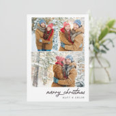 Frohe Weihnachts Multi Foto Card Feiertagskarte (Stehend Vorderseite)