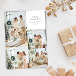 Frohe Weihnachts Multi Foto Collage Custom Message Feiertagskarte<br><div class="desc">Minimalistische Weihnachten Multi 5 Full Bleed Foto Collage Holiday Card mit Ihrer benutzerdefinierten Nachricht auf der Rückseite</div>