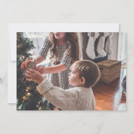 Frohe Weihnachts Multi Foto Minimalistisch Card (Rückseite)