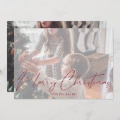 Frohe Weihnachts Multi Foto Minimalistisch Card (Vorne/Hinten)