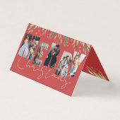 Frohe Weihnachts Multi Foto Red Gold Weihnachtskar (Vorderseite)