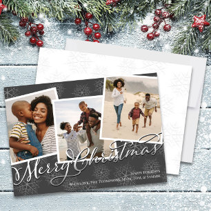 Frohe Weihnachts-Multi-Foto-Skript Feiertagskarte