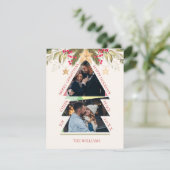 Frohe Weihnachts Multiple Foto Tree Holiday Card (Stehend Vorderseite)