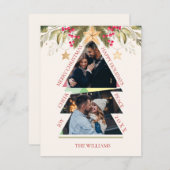 Frohe Weihnachts Multiple Foto Tree Holiday Card (Vorne/Hinten)