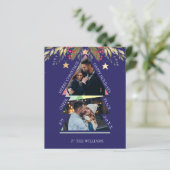 Frohe Weihnachts Multiple Foto Tree Holiday Card (Stehend Vorderseite)