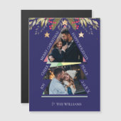 Frohe Weihnachts Multiple Foto Tree Holiday Card Magnetkarte (Vorne/Hinten)