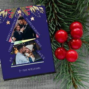 Frohe Weihnachts Multiple Foto Tree Holiday Card Postkarte