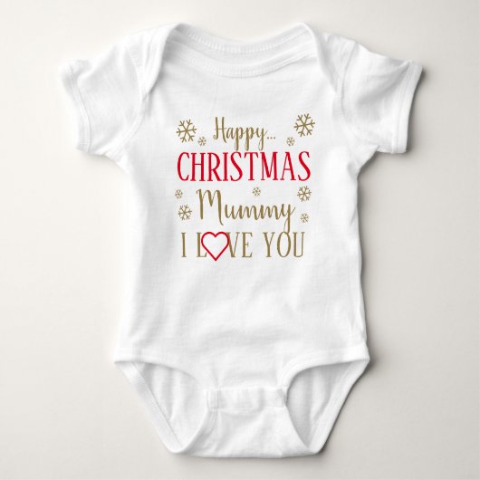 Frohe Weihnachts Mummy I Liebe You Baby Bodysuit Baby Strampler (Vorderseite)