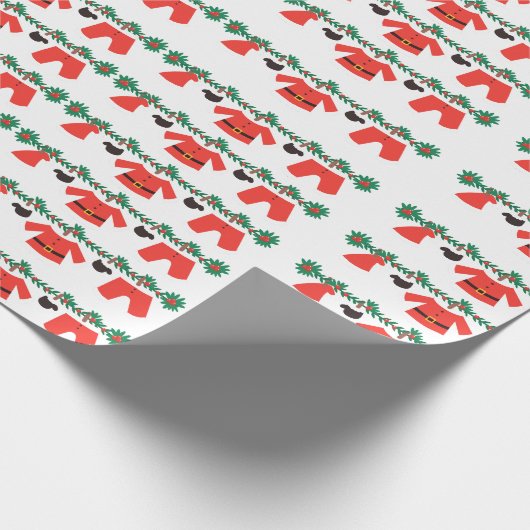 Frohe Weihnachts-Muster Wrapping Papier Geschenkpapier (Ecke)