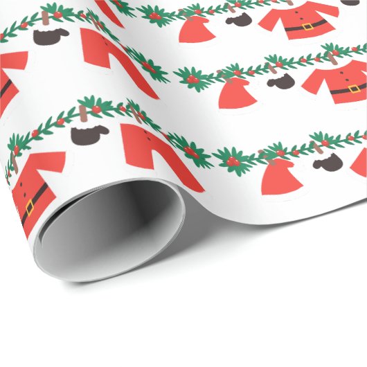 Frohe Weihnachts-Muster Wrapping Papier Geschenkpapier (Rolleneckpunkt)