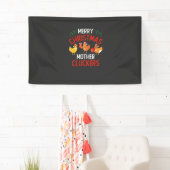 Frohe Weihnachts Mutter Cluckers Rooaster Xmas Banner (Insitu)