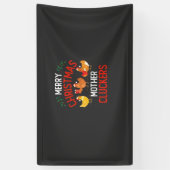 Frohe Weihnachts Mutter Cluckers Rooaster Xmas Banner (Vertikal)