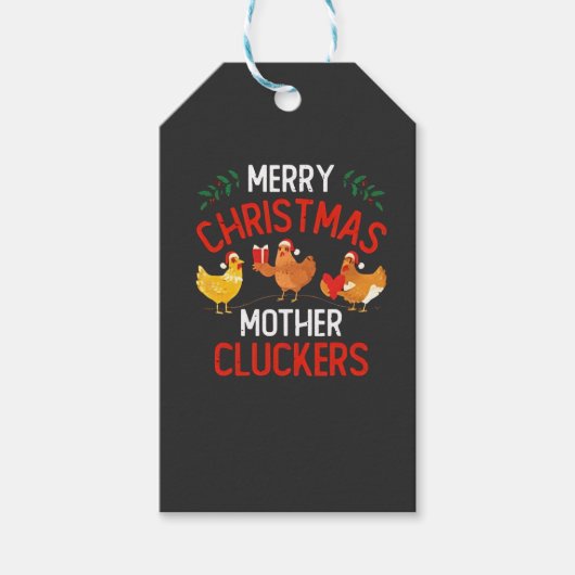Frohe Weihnachts Mutter Cluckers Rooaster Xmas Geschenkanhänger (Vorderseite)