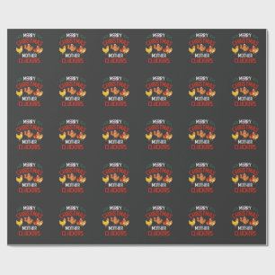 Frohe Weihnachts Mutter Cluckers Rooaster Xmas Geschenkpapier