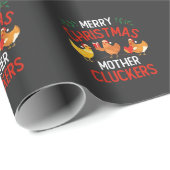 Frohe Weihnachts Mutter Cluckers Rooaster Xmas Geschenkpapier (Rolleneckpunkt)