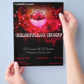 Frohe Weihnachts-Nacht Disco Ball Party Flyer (Hand)