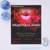 Frohe Weihnachts-Nacht Disco Ball Party Flyer (Einzeln)