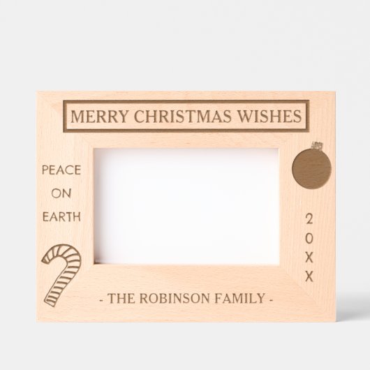 Frohe Weihnachts-Name Geätzte Rahmen (Vorderseite)