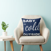 Frohe Weihnachts Navy Blue "Baby it's Cold Outside Kissen (Stuhl )