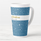 Frohe Weihnachts-Navy-Snowflake Elegant Moderne Milchtasse (Rechte Ecke)