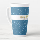 Frohe Weihnachts-Navy-Snowflake Elegant Moderne Milchtasse (Linke Ecke)